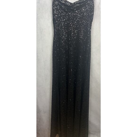 JILL STUART Strappy Black Ruched Neckline Sequin Maxi Dress Size 2 $488 NWNT - Picture 6 of 10